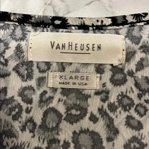 VAN HEUSEN Layered Ruffle Cheetah Print Tank Top XL - Picture 5 of 8